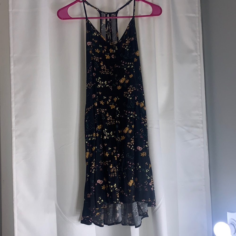 Black floral sun dress